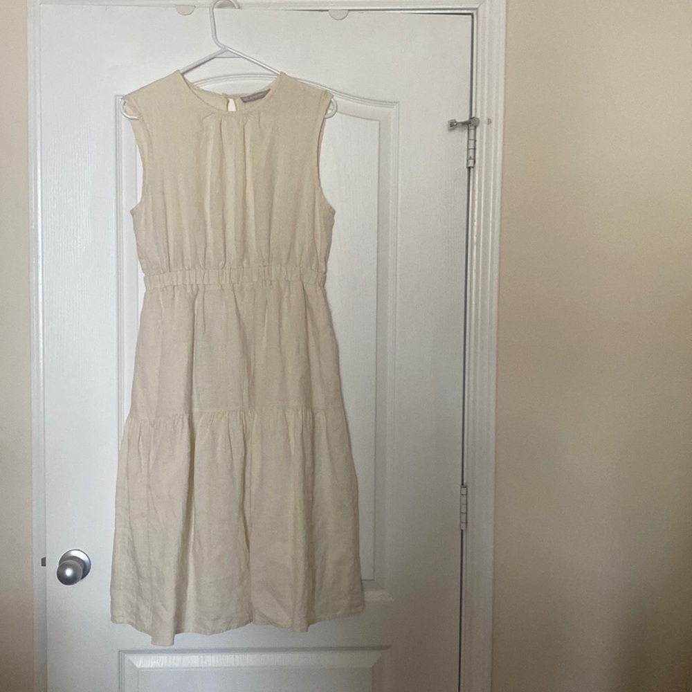Everlane linen, open back dress